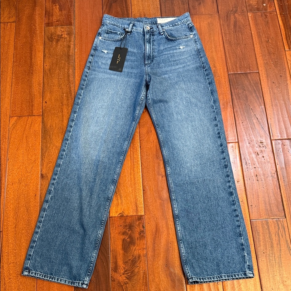 rag & bone Women's Straight Leg Jeans in Medium Blue